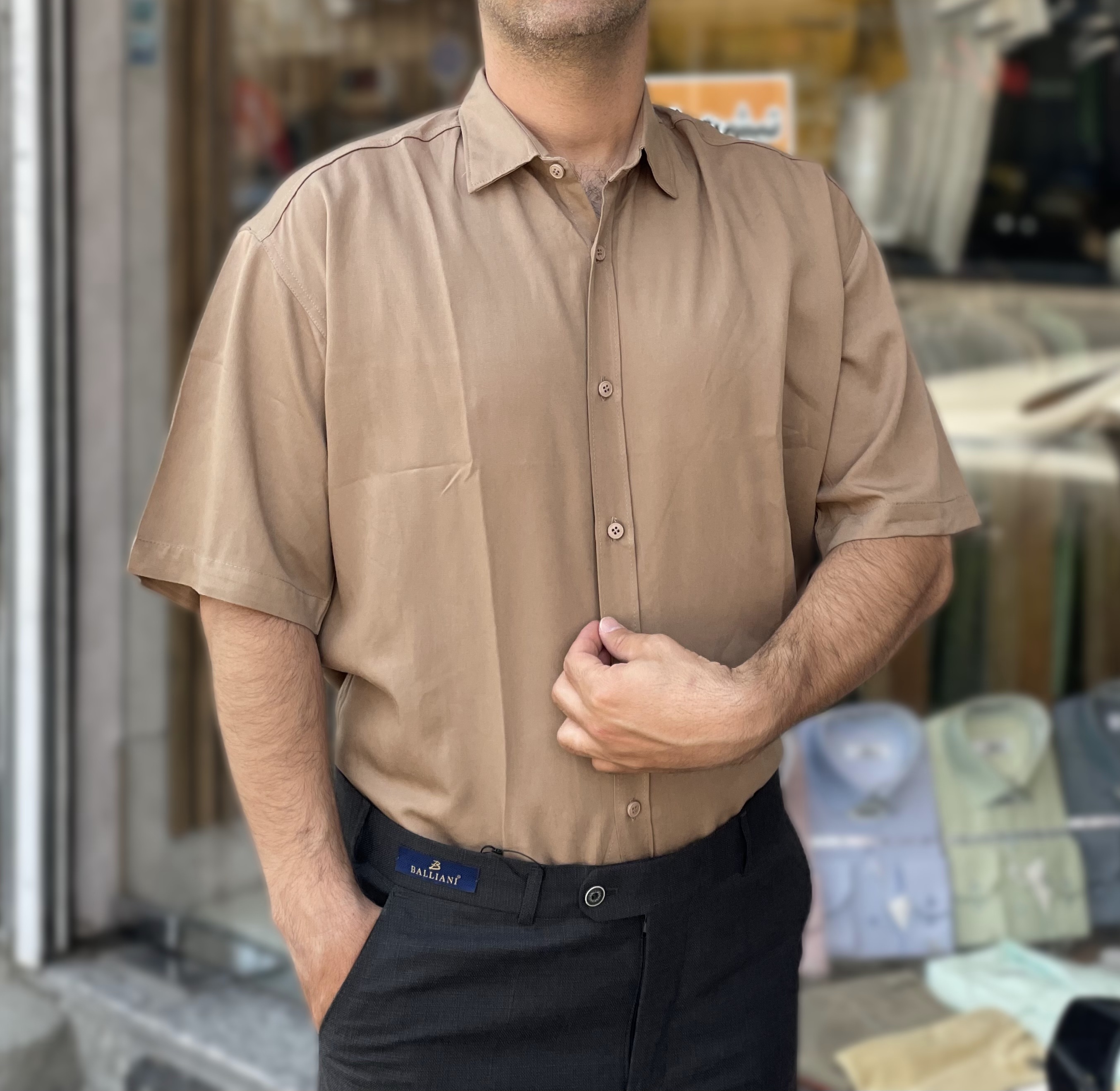 پیراهن مردانه آستین کوتاه باکسی
